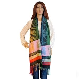 Peruvian pashmina, Shawl "Macchu Picchu" for women, Lightweight cotton Shawl
